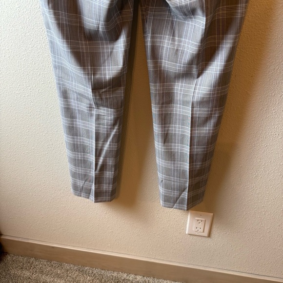 Theory Maple Check 2 Straight Trouser Pant Muted Plaid Wool Blend Women’s Size 6 - Picture 10 of 11